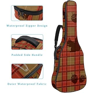 Housse de protection rembourrée pour guitare acoustique classique Motif écossais et écureuil, Multicolore 01., 42.9×16… - Les Beatles, Paul McCartney, John Lennon, RIngo Starr, George Harrison Housse de protection rembourrée pour guitare acoustique classique Motif écossais et écureuil, Multicolore 01., 42.9x16… – Image 4