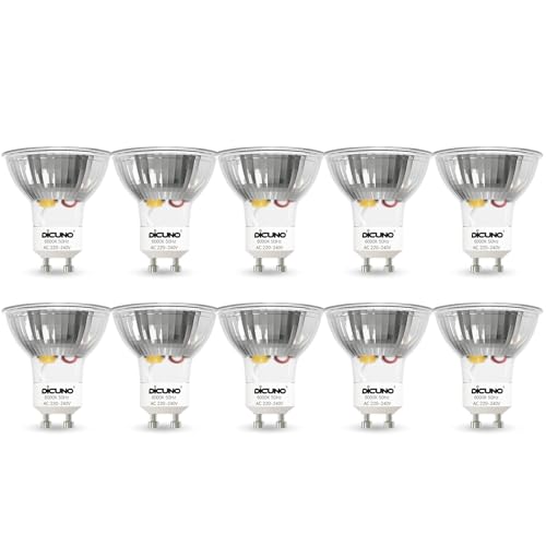 Image of DiCUNO GU10 LED Bulbs, Cool White 6000K, 5W=40W, 430LM, 10Pcs