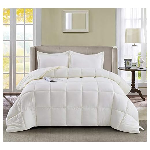 HIG 3pc Prewashed All Season Down Alternative Comforter Duvet Insert -Quilted Comforter with Corner Tabs -Box Stitched -250GSM Fiberfill Chic Farmhouse Style Bedding(Salomon,King,Ivory)