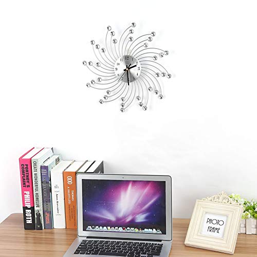 TOPINCN Diamond-Studded 3D Crystal Metal Wall Clock #TOP21