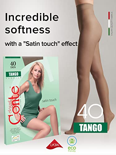 Image of Conte Tights Sheer to Waist Pantyhose with Satin Silky Touch Effect, Tango 40 Den