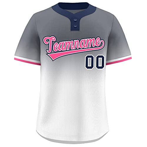 KXK Customize Men Women Youth Gradient Baseball Jersey Button Down Hip Hop Shirts Personalized Stitched Name Number Logo