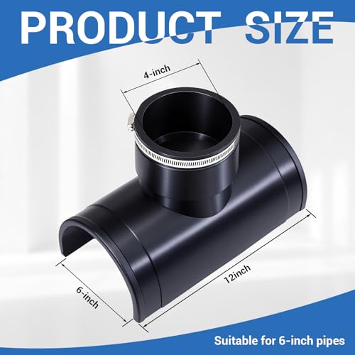 AceOrbit 6 Inch Flexible PVC Sewer Tap Saddle with 4 Inch Branch Outlet, Saddle Tee with 304 Stainless Steel Clamp, No-dig Leak-proof Connection for Municipal Lines by AceOrbit - Image 2
