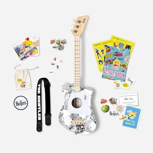 Beatles + Loog Mini Acoustic Guitar for Kids Toddler Children Ages 3+