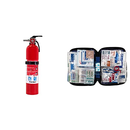 FIRST ALERT Fire Extinguisher, Garage FireÂ Extinguisher, Red, Garage10 FE10GR & First Aid Only 298 Piece All-Purpose First Aid Emergency Kit (FAO-442)