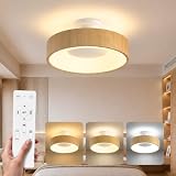 【ｈｉｄｅｍａｓａ】シーリングライト LED 木目調 間接照明 調光調色 上下発光 リモコン操作 タイマー機能 省エネ 取付簡単 天井照明 和室 洋室 寝室 リビング 日本語取扱説明書 (Φ30xH19cm 6畳)