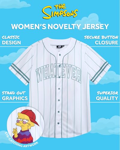 The Simpsons Camisa feminina de beisebol - Novidade Moda Lisa Simpson Whatever Vintage Shirt - Camis