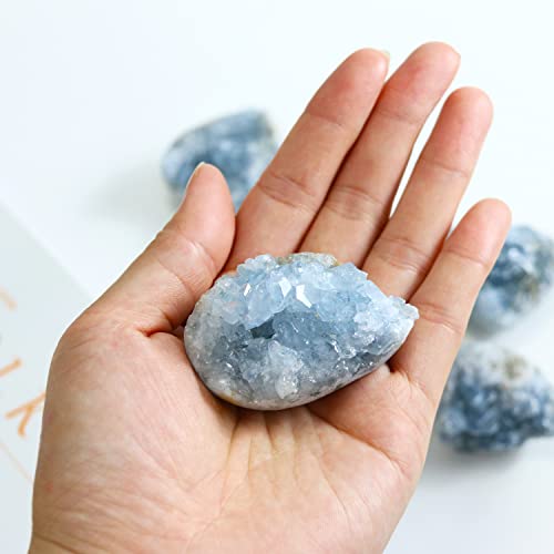 Namzi Célestite Pierre Naturelle Pierre Précieuse, Pierre Naturelle Lithothérapie, Amas Brut Pour Lithothérapie, Méditation, Pierre célestite Naturelle, Amas de célestite, Chakras (100g) – vue 2