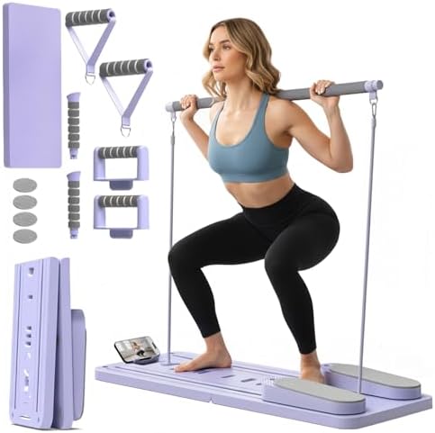 Premium Pilates Reformer Board – Foldable Portable Pilates Machin...