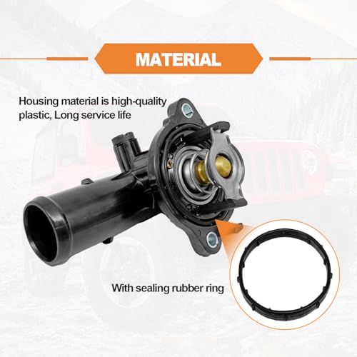 5184651AH Engine Coolant Thermostat Housing Assembly Compatible with 2011-2015 Dodge Durango 2011-2020 Jeep Grand Cherokee 2012-2018 Jeep Wrangler Replaces# 05184651AF, 902852, 5184651AG, 5184651AF