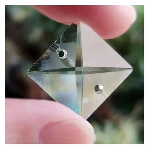 Cristalli pendenti Prismi Prisma for lampadario con perline quadrate in cristallo da 10 dimensioni con perline a 2 fori Parti di illuminazione a catena Accessori for la casa Cristalli pendenti per la