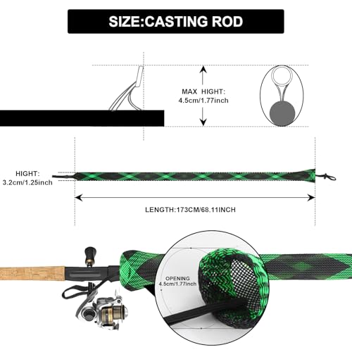 image for LERQDER 10PCS Rod Sleeves Fishing Rod Sleeves Socks for Fishing Poles 