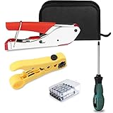 Solsop Coax Cable Crimper Kit, Coaxial RG6 Compression Tool Kit with 20PCS Waterproof F RG6...