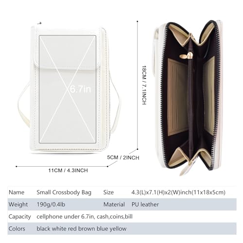 TeeYee Women Small Crossbody Bag Cell Phone Purse PU Leather Wallet with Credit Card Slots Zipper Adjustable Strap2
