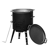 Uchag Uchag Ø40 2 mm acero Utschag – Estufa de camping 15 L de hierro fundido Kazan con tapa de hierro fundido Kazan – Chimenea de campo, cocina exterior