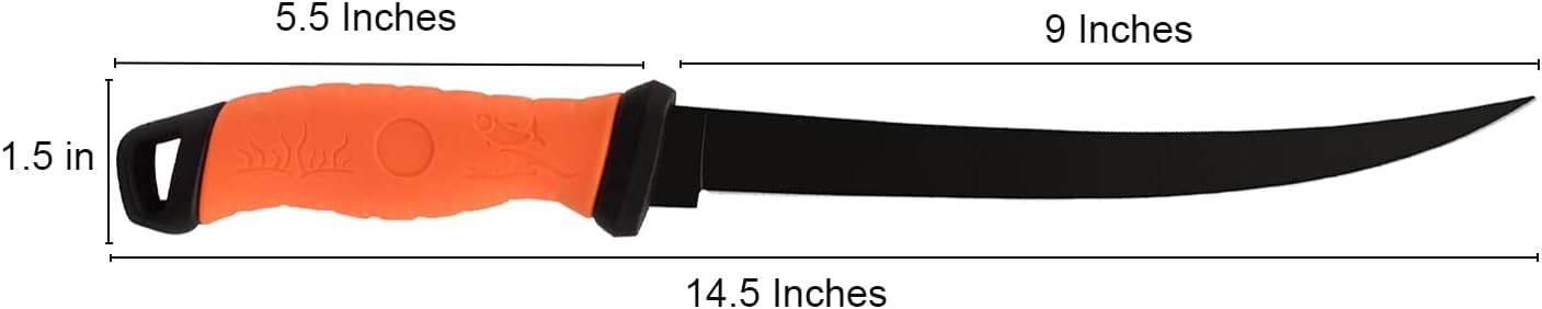 SPEARFISHING WORLD Stainless Steel Razor Sharp Fillet Knife Blade for Filleting Boning, Includes Sheath