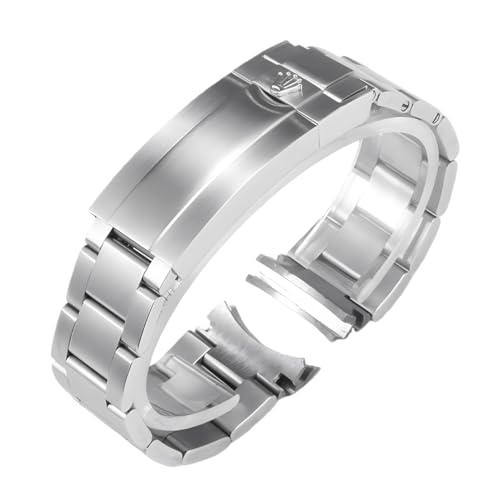 Bracelet montre acier incurvé massif 20mm boucle glissière