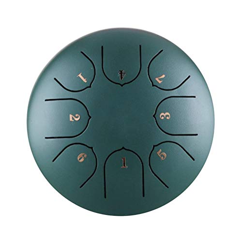 Flashing 6 Pouces en Acier Langue Tambour Yoga méditation Relax Percussion avec Sac de Voyage rembourré Performances de Pratique de Yoga (Color : Green)