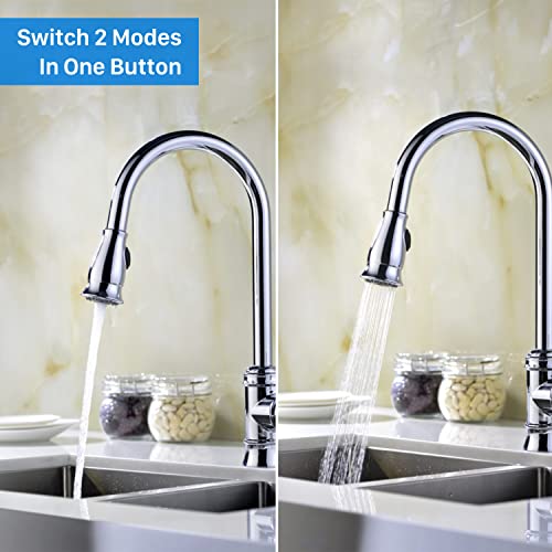 Kitchen Faucet Pull Down Spray Head, Faucet Sprayer Replacement For Moen Delta Kitchen Sink Pull-Down Faucet, Chrome - Upgraded Ver. #TOP6