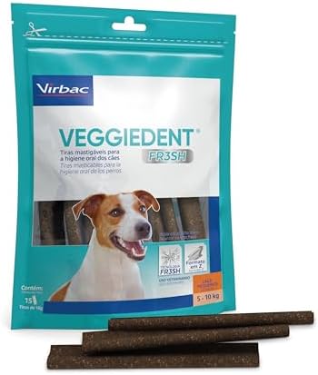 Virbac Veggie Dent Fresh Display 15 Tiras Mastig&aacute;veis Pequenas