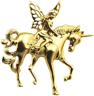 Baroque Unicorn Lapel Brooch Pin Angel Fairy Elf Flying Horse Clip Scarves Sweater Collar Dress Jackets Backpacks Brooches Pins for Women Girls Fashion Jewelry Gifts