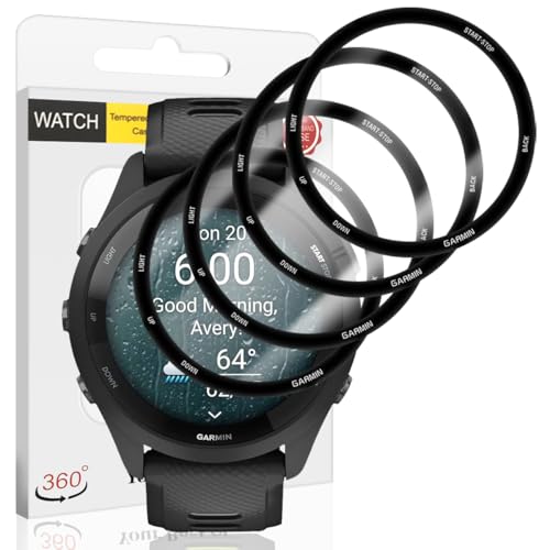 Euukzzea 4 Piezas Protector Pantalla para Garmin Forerunner 265 Cristal Templado, Película de TPU Flexible Protector HD Transparente, Anti Arañazos Sin Burbujas Película Protectora