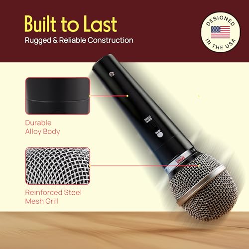 Pyle 3 Piece Professional Dynamic Microphone Kit Cardioid Unidirectional Vocal Handheld MIC with Hard Carry Case & Bag, Holder/Clip & 26ft XLR Audio Cable to 1/4'' Audio Connection (PDMICKT34),Black by Pyle - Image 5