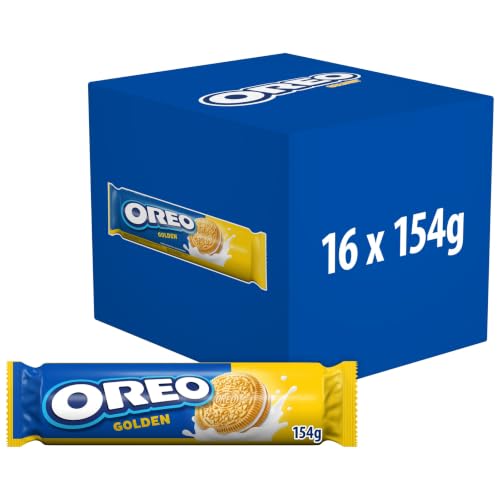 Oreo Golden Sandwich Biscuits Filled with Vanilla Creme, 154 g (Pack of 16)