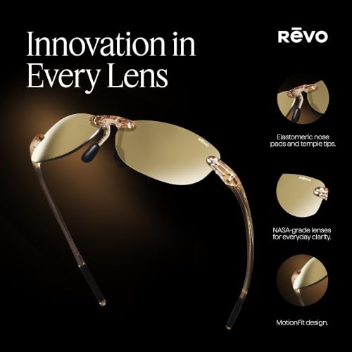 Revo Sunglasses Descend Pro: Polarized Lens with Rimless Rectangle Frame, Black Frame with Graphite Lens by Revo - Image 3