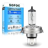 SOFOC P45T R2 12V 100/90W Ampoule halogène pour moto, voiture classique et tracteur T16 Blanc chaud Feu de route/croisement 3 broches à collerette préfocus 1 pièce