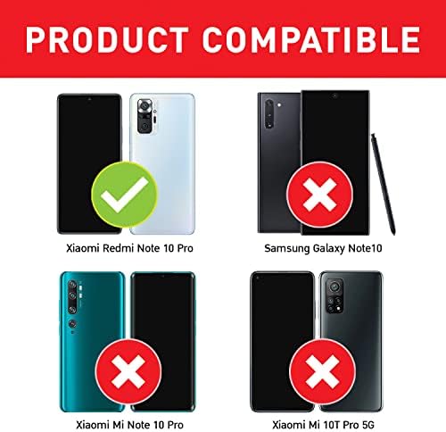 BEZ Case for Xiaomi Redmi Note 10 Pro Case Compatible with Xiaomi Redmi Note 10 Pro, Flip Wallet Phone Cover [Canvas Faux Leather] with Credit Card Holders, Kick Stand, Magnetic Strap Closure, Black