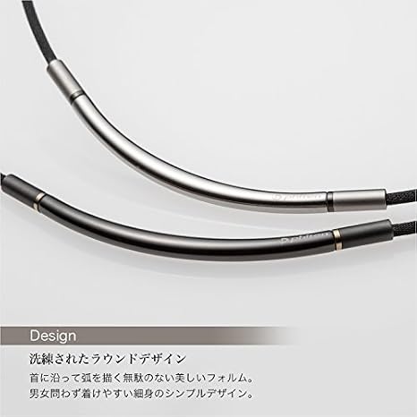 Phiten Necklace RAKUWA Neck Metax Round Stiff Shoulder 15.7 inch 40 cm (Silver/Black 50cm)
