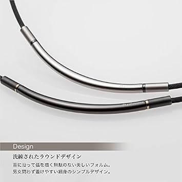 Phiten Necklace RAKUWA Neck Metax Round Stiff Shoulder 15.7 inch 40 cm (Silver/Black 50cm)