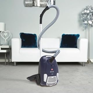 Hoover Brave BV61PET, Aspirateur Traineau avec Sac, Puissant 700 W,Grande capacité 2.3L + Vidage sans Contact, Tube Extensible & Rayon Action 7,5m, Silencieux, Compact + Brosse Spécial Poils Animaux