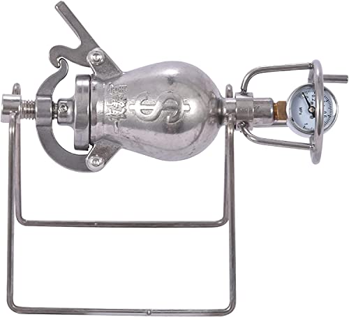 High Pressure Popcorn Maker Machine Mini Stainless Steel Professional Roasting Popcorn Machine Manual Crank Handle Gas Heating Slow Boost With Pressure Gauge For Family Gatherings Study Party Fun #TOP2