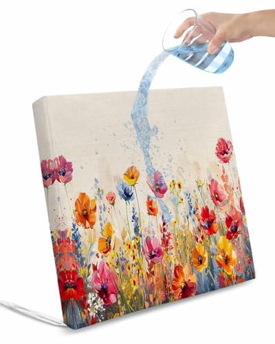 Homechoid Botanical Indoor Outdoor Couch Cushion Covers Replacement 2 Pack, Watercolor Floral Leaves Spring Garden Herbs Waterproof Chair Sofa Seat Cover with Ties 20x18x4