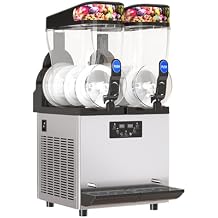 Commercial Slushy Machine, 15L x 2 Double Tank Frozen Drink Machine, 1000w Smoothie Margarita Slush Maker Slushie Machine for Restaurant Bar Cafes Party Home Use