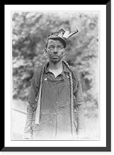 Historic Framed Print, Young Driver in Mine: Had been driving one year. (7 A.M. to 5:30 P.M. Daily) Brown Mine, Brown, W. Va. Location: Brown, West Virginia., 17-7/8" x 21-7/8"