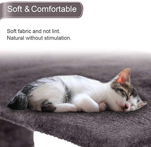 Bestpet Cat Tree Tower Condo Multi-Level Kitten Plush Indoor Cat Playground With Toy And Scratching Post,64" (Gray) #TOP5