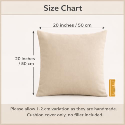 Image of Decorative 20x20 Jute Cushion Covers - Set of 2 Printed Throw Pillow Covers for Sofa, Couch & Home Styling (Blue Moon)