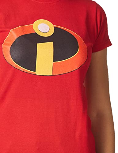 Disney Womens The Incredibles Logo Graphic Tee T Shirt, Red, Large Us #TOP2