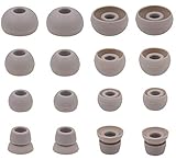 ALXCD Ear Tips for Powerbeats3 Earphone, SML 3 Sizes 6 Pair Earbud Tips & 2 Pair Double Flange Silicone Replacement Ear Tip Cushion, Fit for Beats Powerbeats 3 PB 3 [8 Pair](Gray)