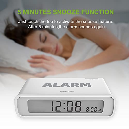 Baldr Digital Alarm Clock For Bedroom - Flip On/Off Reversible Lcd Screen - Big Time Display - White Backlit - Battery Operated - Great For Kids, Heavy Sleepers & Travels #TOP7