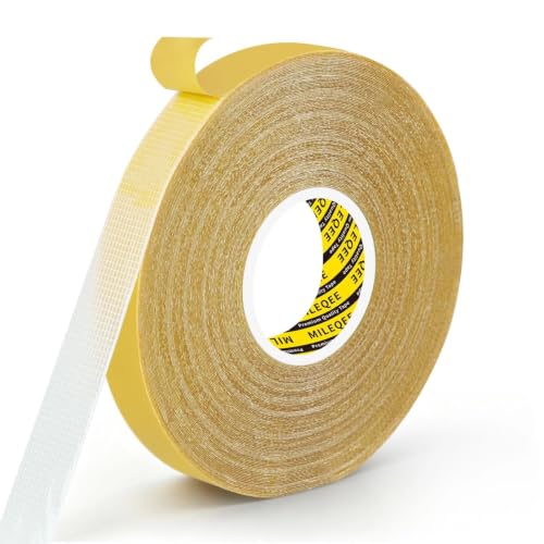 MILEQEE 1 cinta de tela de doble cara de 20m de alta adherencia fuerte y resistente,cinta adhesiva duradera,cinta multiusos fácil de quitar sin residuos,fácil de rasgar a mano