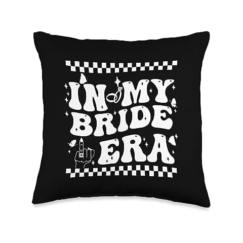 Nad-Bride Era Groovy Bride Bachelorette Party Bridesmaid Throw Pillow, 16x16, Multicolor Cover