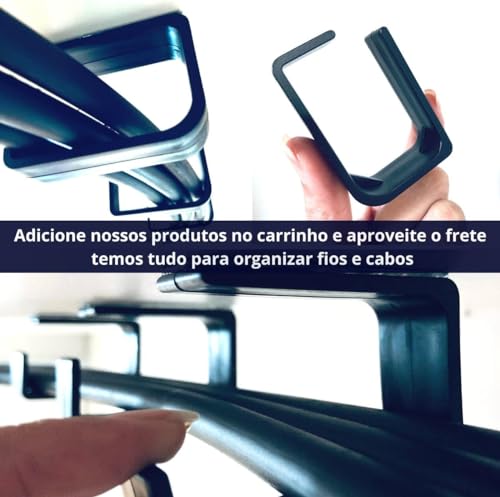 Organizador de cabos e fios para mesa oculto kit com 6 unidades Marca: Abcfixadores