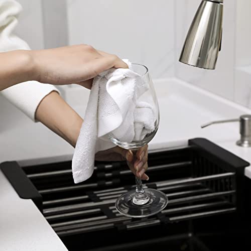 Egles Dish Cloth For Kitchen 12 Packs Cotton Cleaning Rags 12” X 12”, Ultra Soft Super Absorbent Dishcloth For Washing Dishes, Quick Drying Reusable Multi-Purpose Dish Towels For Home Kitchen (White) #TOP4