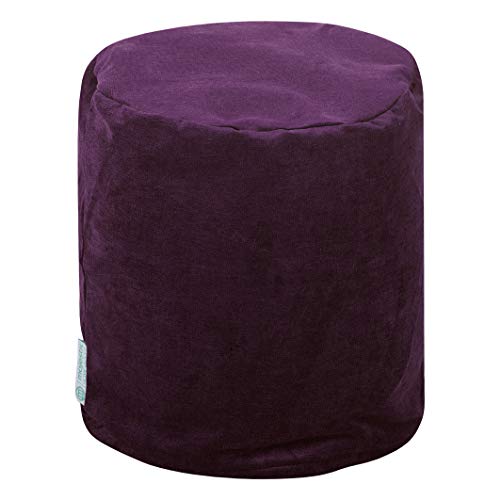 Majestic Home Goods Aubergine Villa Indoor Bean Bag Ottoman Pouf 16" L X 16" W X 17" H #TOP16