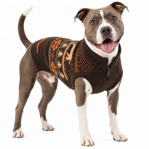 IECOii Christmas Nordic XXXL Dog Sweater for Large Dogs, Mock Neck Knit,3XL