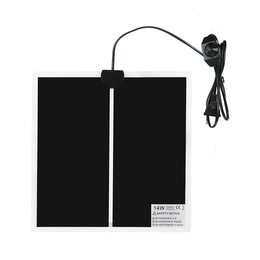 Manta Termica Reptiles Ajustable, 14W Manta Termica Terrario con Control de Temperatura Reptil Heat Mat para Reptiles Tortuga Serpientes Lagarto Araña Geckos (28 * 28cm)